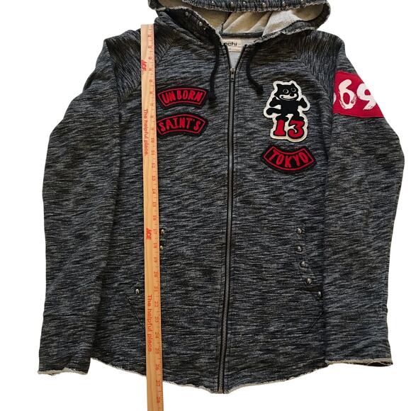 iro-ochi Full Zip Men's Cotton Hoodie Jacket Tokyo Unborn Saints MC EUC Japan - Picture 11 of 11